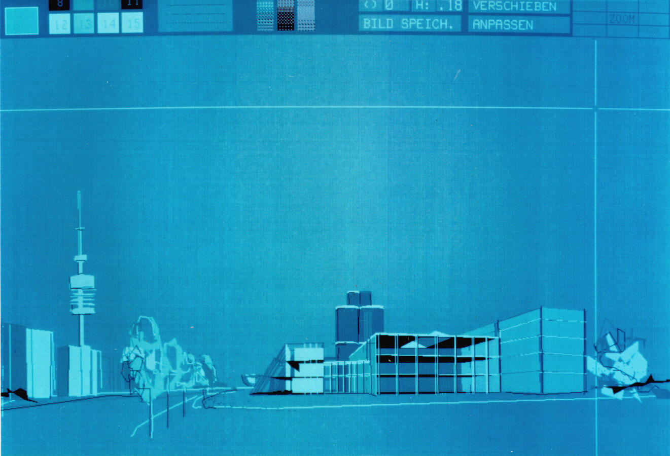 38) 9 BMW AG Petuelring München_Wettbewerb 1.Computersimulation_1981